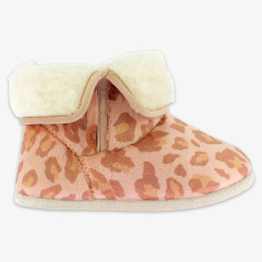 Chaussons Céline – Charentaises montantes léopard rose Made in France                      