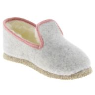 Charentaise Tweed Kid Perle-Rose vue de face
