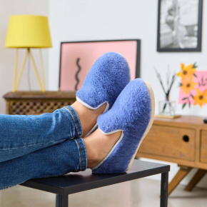 Charentaises Calin Bleu – Chaussons d’intérieur doux et chauds Made in France                  