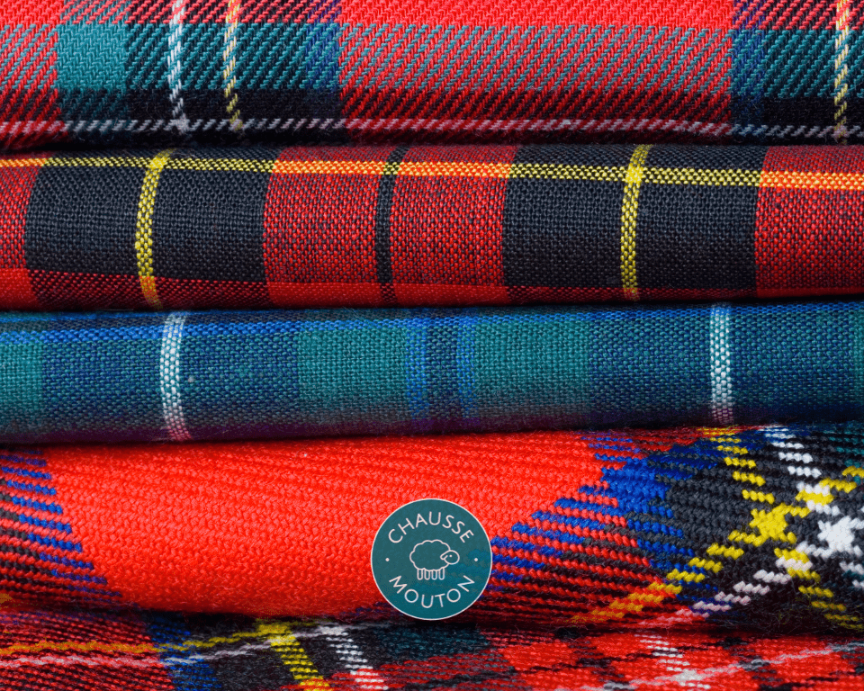 Tissus tartan écossais pour charentaises classiques Chausse Mouton - fabrication française